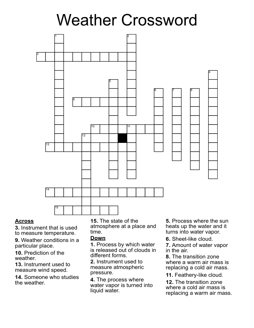 Weather Crossword WordMint