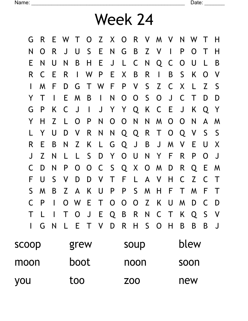 Week 24 Word Search WordMint