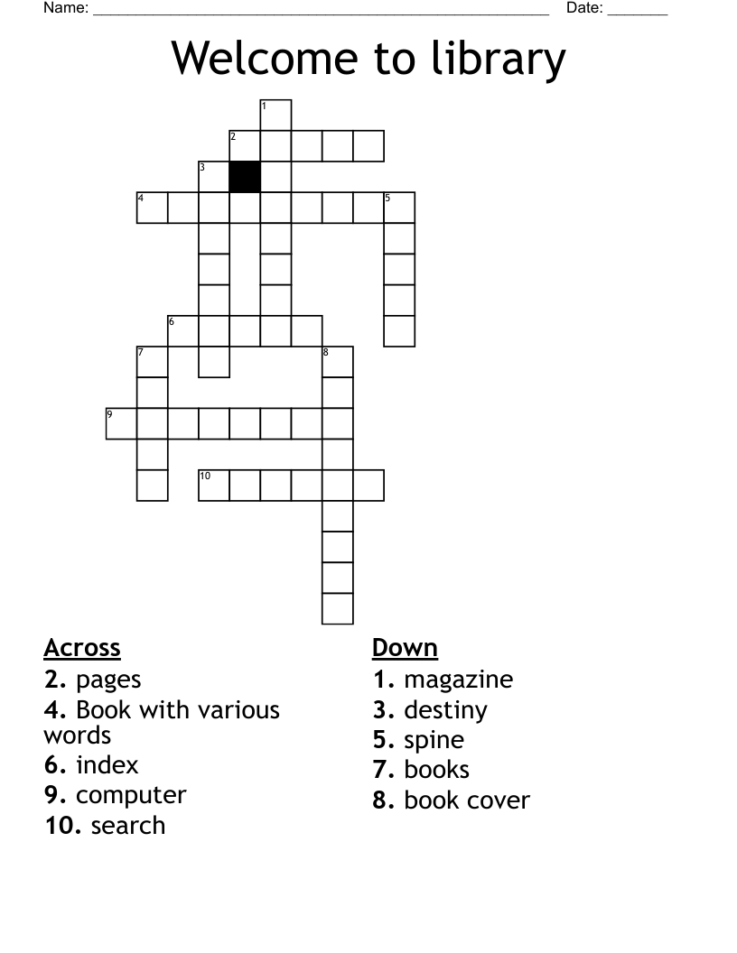 Welcome to library Crossword - WordMint