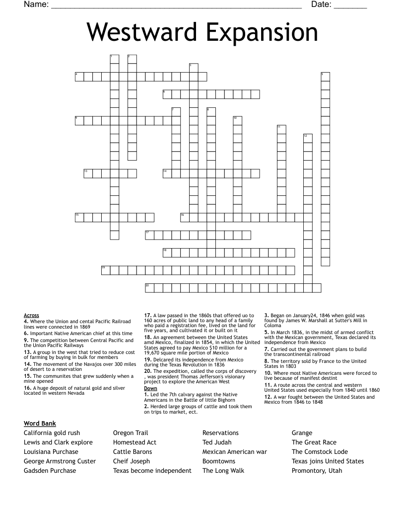 Transcontinental Railroad Word Search WordMint