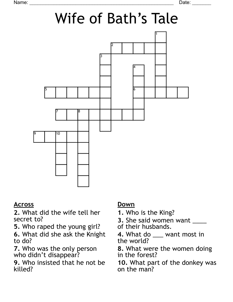 Wife of Bath’s Tale Crossword WordMint