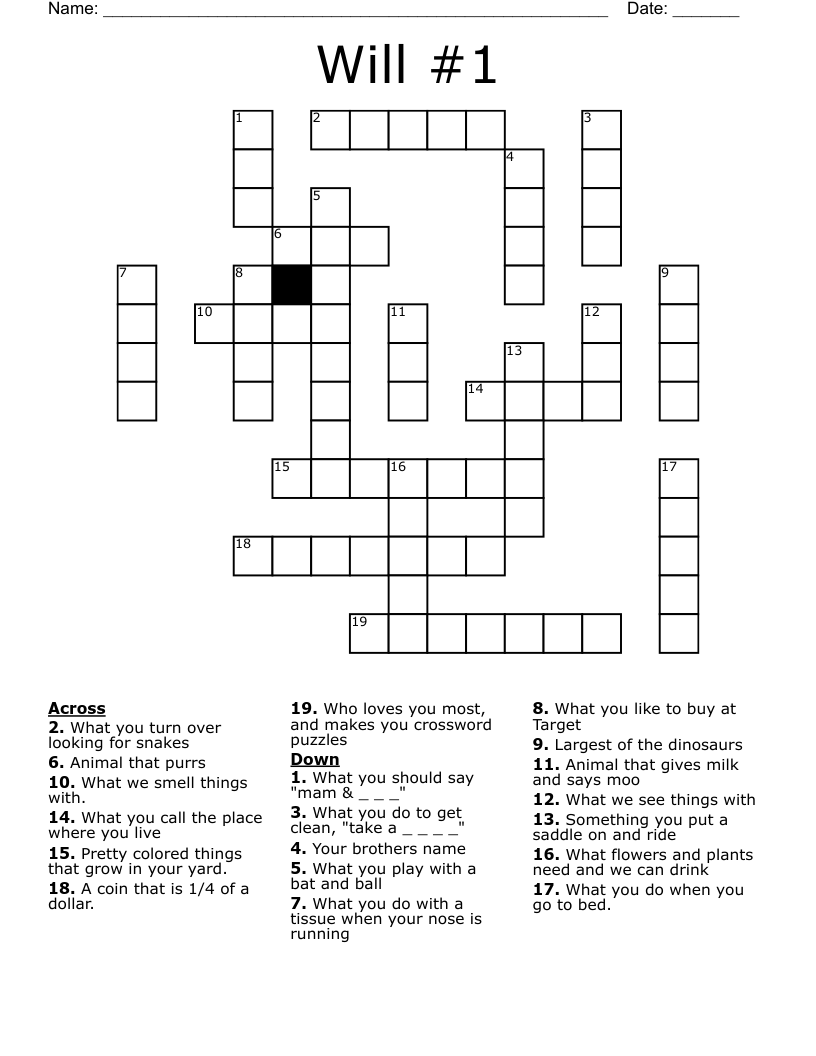 Will 1 Crossword WordMint