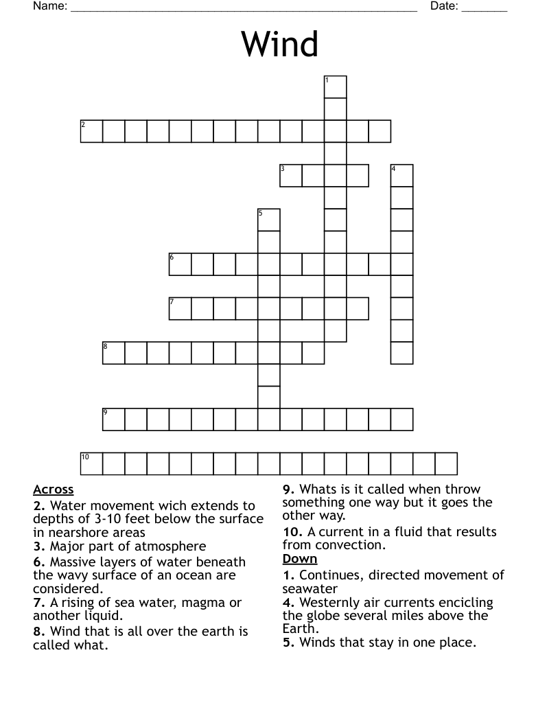 Wind Crossword WordMint