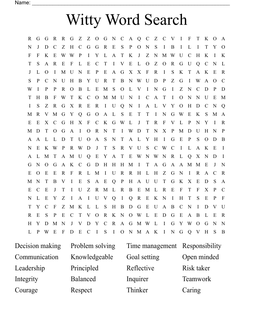 Witty Word Search WordMint