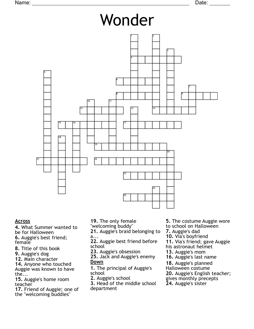 Wonder Crossword - WordMint