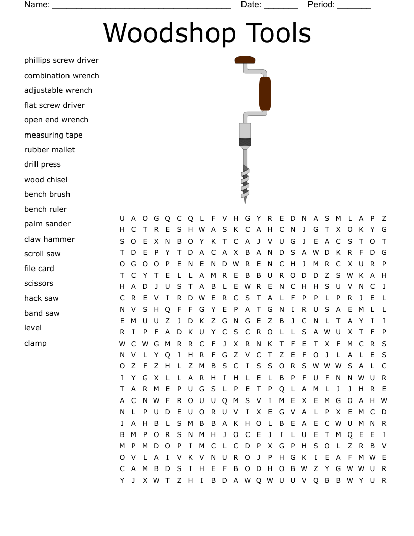 Similar to Woodworking Tools Word Search WordMint