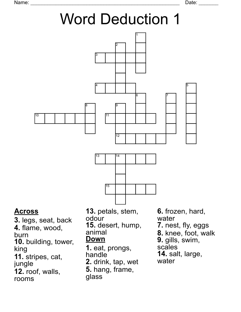 Word Deduction 1 Crossword WordMint