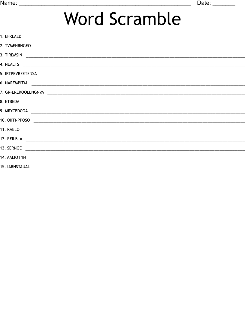 Word Scramble WordMint