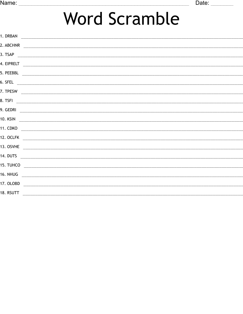 Word Scramble WordMint