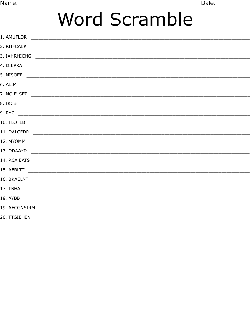Word Scramble WordMint