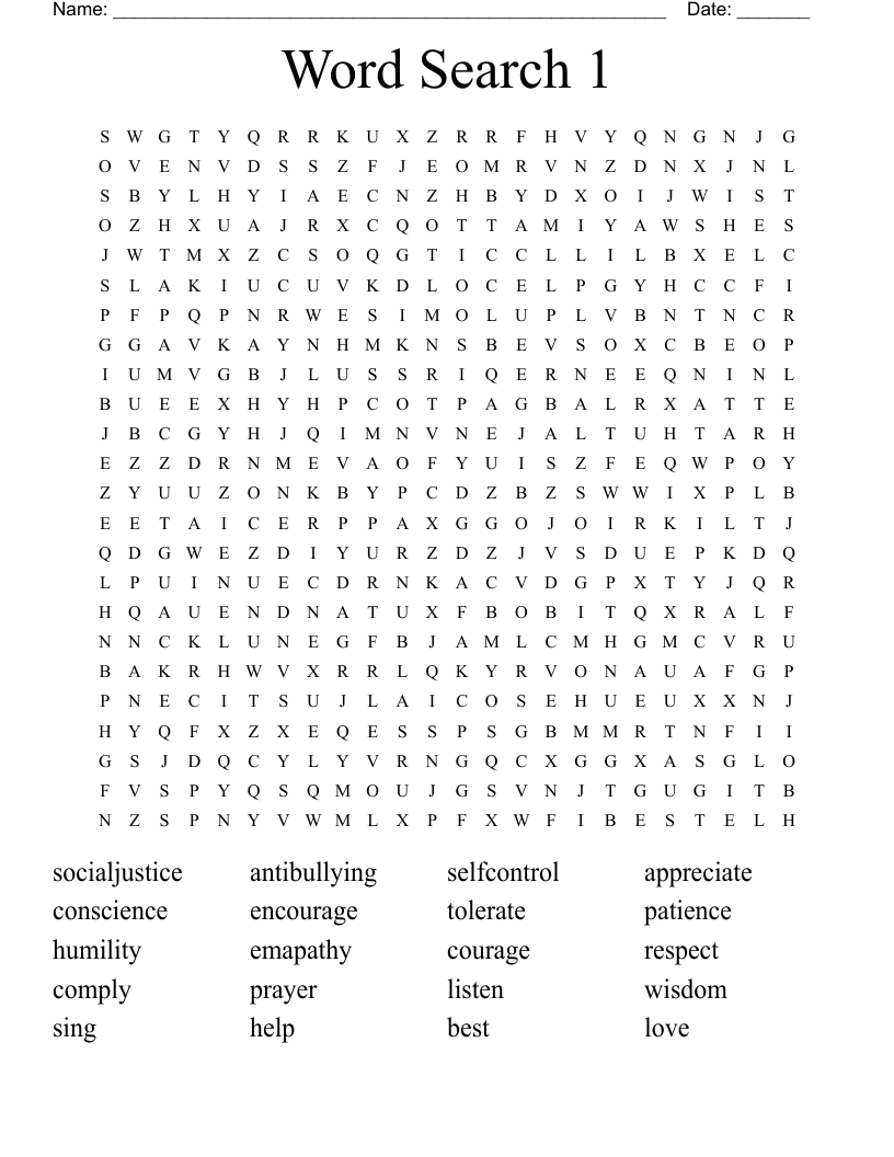 Word Search 1 - WordMint