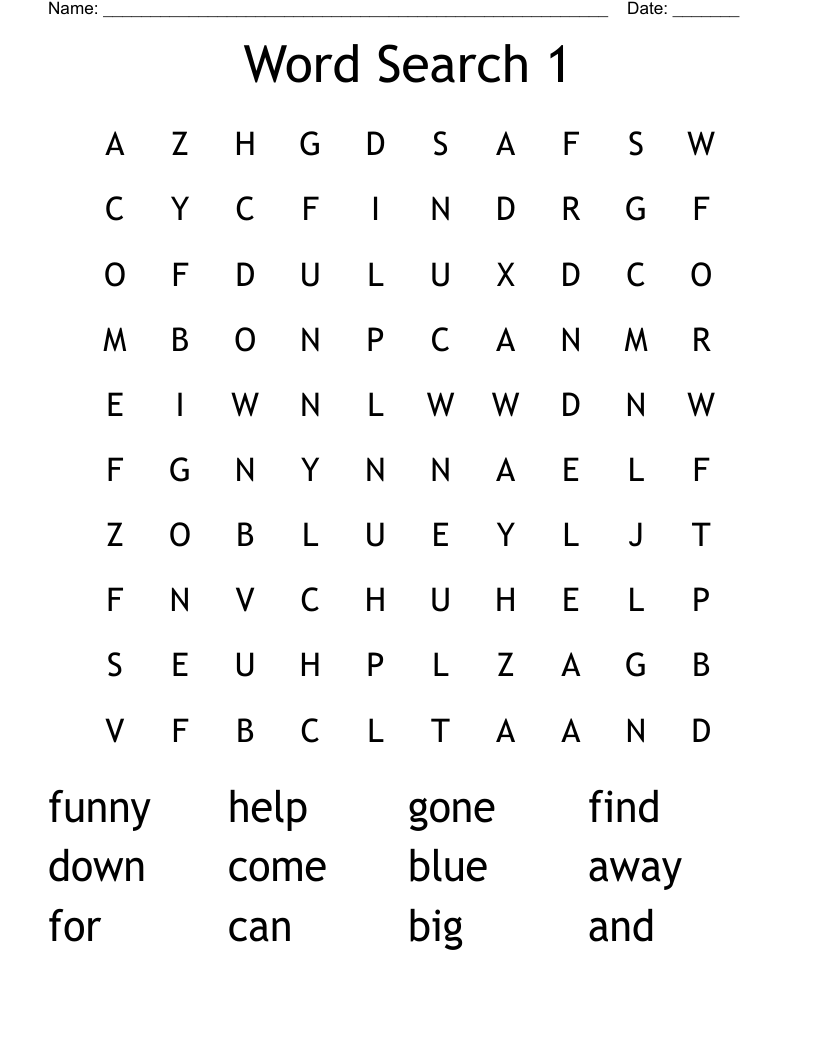 Word Search 1 - WordMint