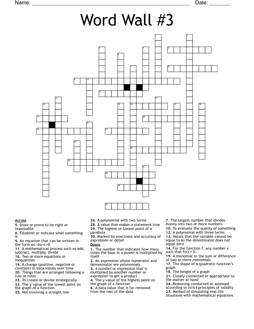 Word Wall 3 Crossword WordMint