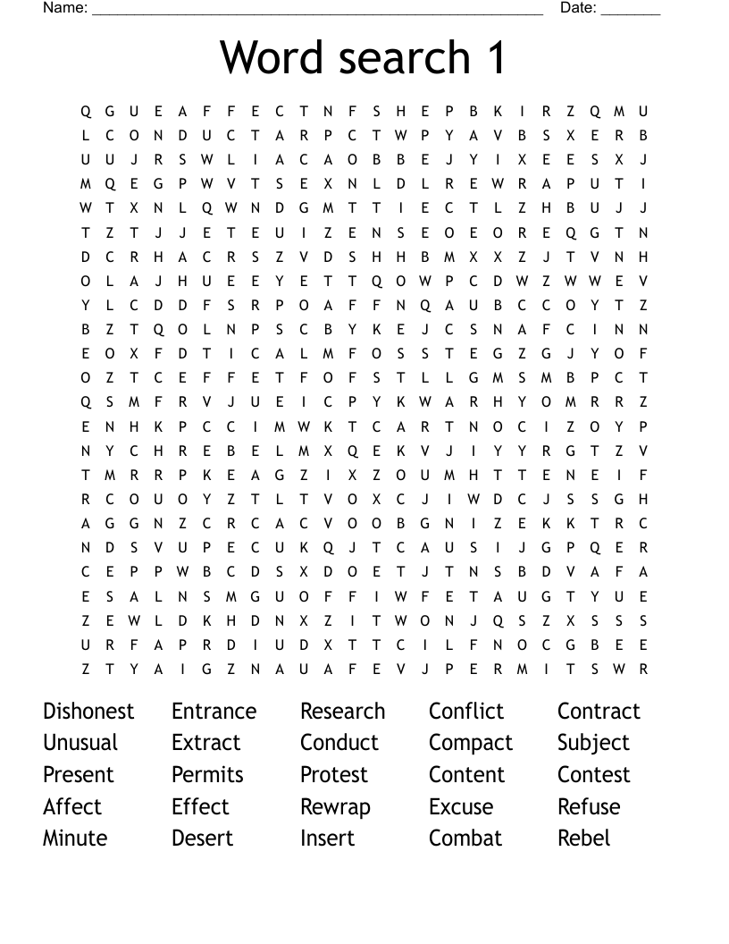 Word search 1 - WordMint