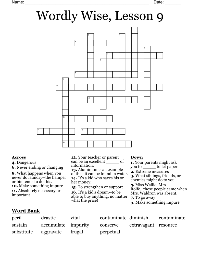Similar to WW3K9 Crossword WordMint
