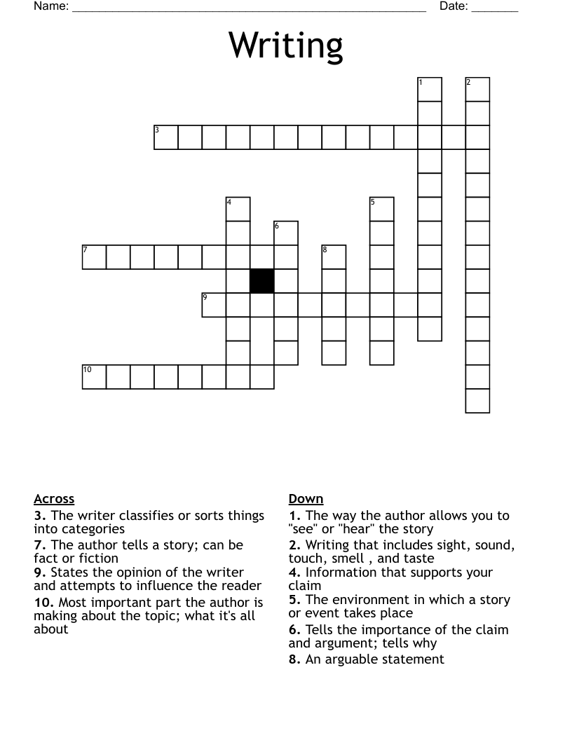 Writing Crossword WordMint