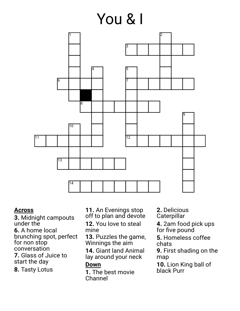 You & I Crossword WordMint