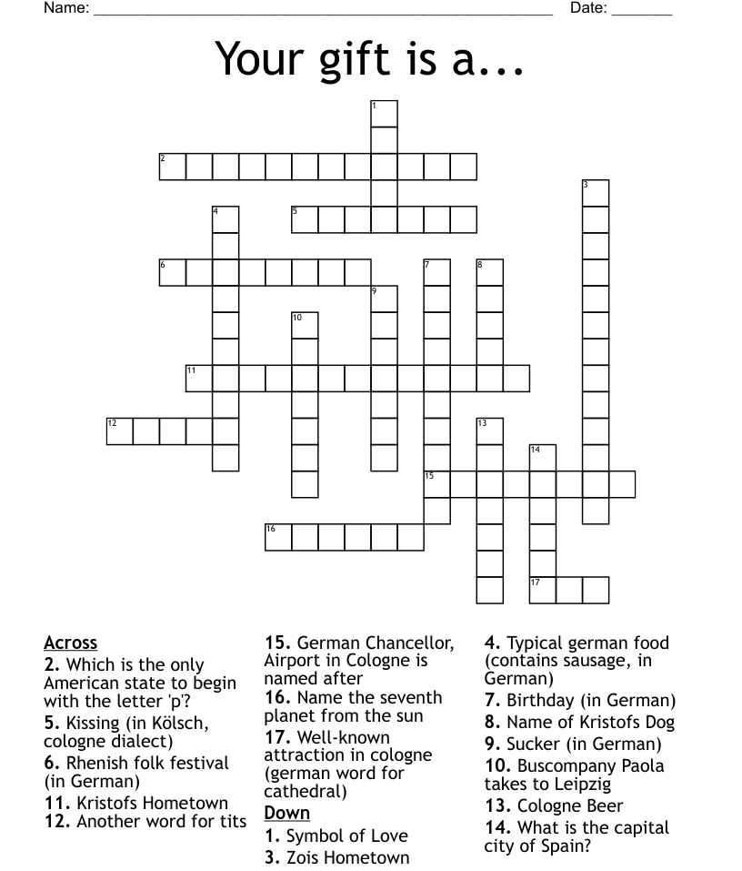 Your gift is a... Crossword WordMint
