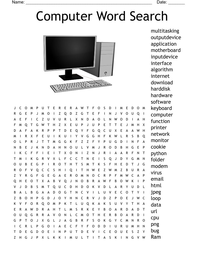 Digital Technologies Word Search - WordMint