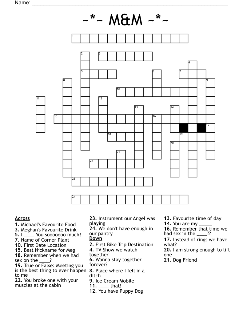 M&M * Crossword WordMint