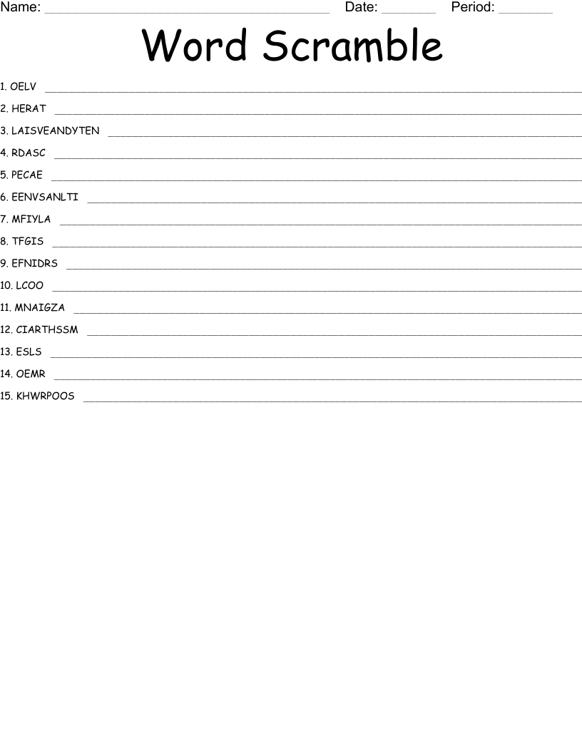 Word Scramble WordMint