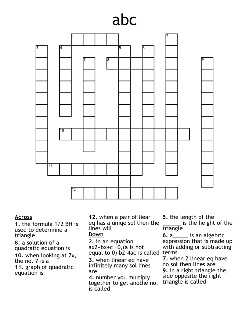 abc Crossword WordMint