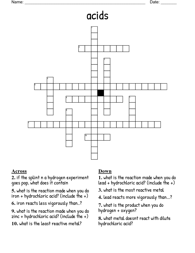 acids Crossword WordMint