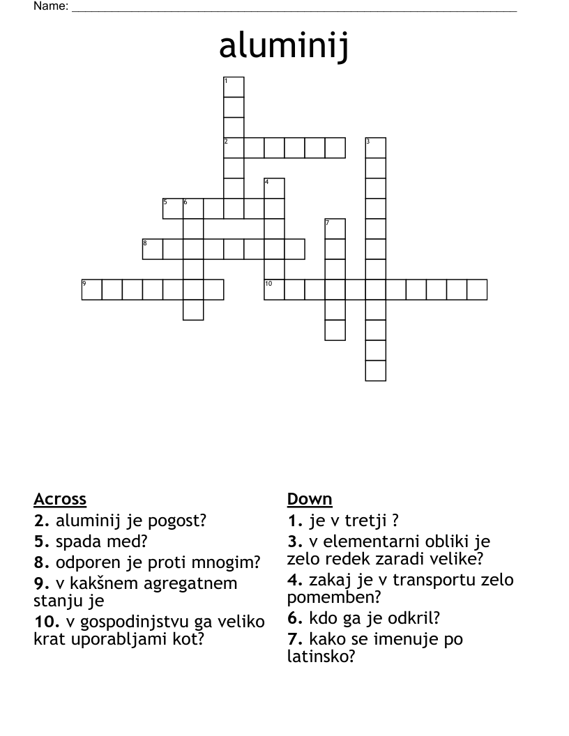 ZN Novorojenčka Crossword WordMint