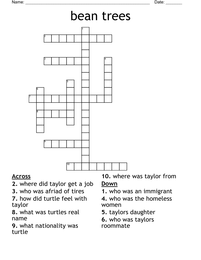 bean trees Crossword WordMint