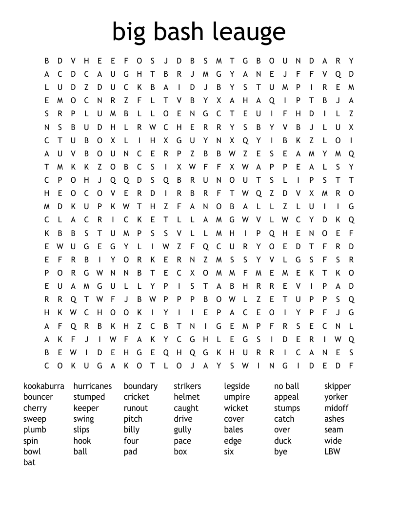 Cricket Crossword WordMint