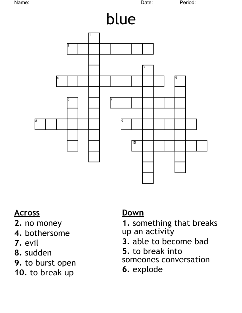 blue Crossword WordMint