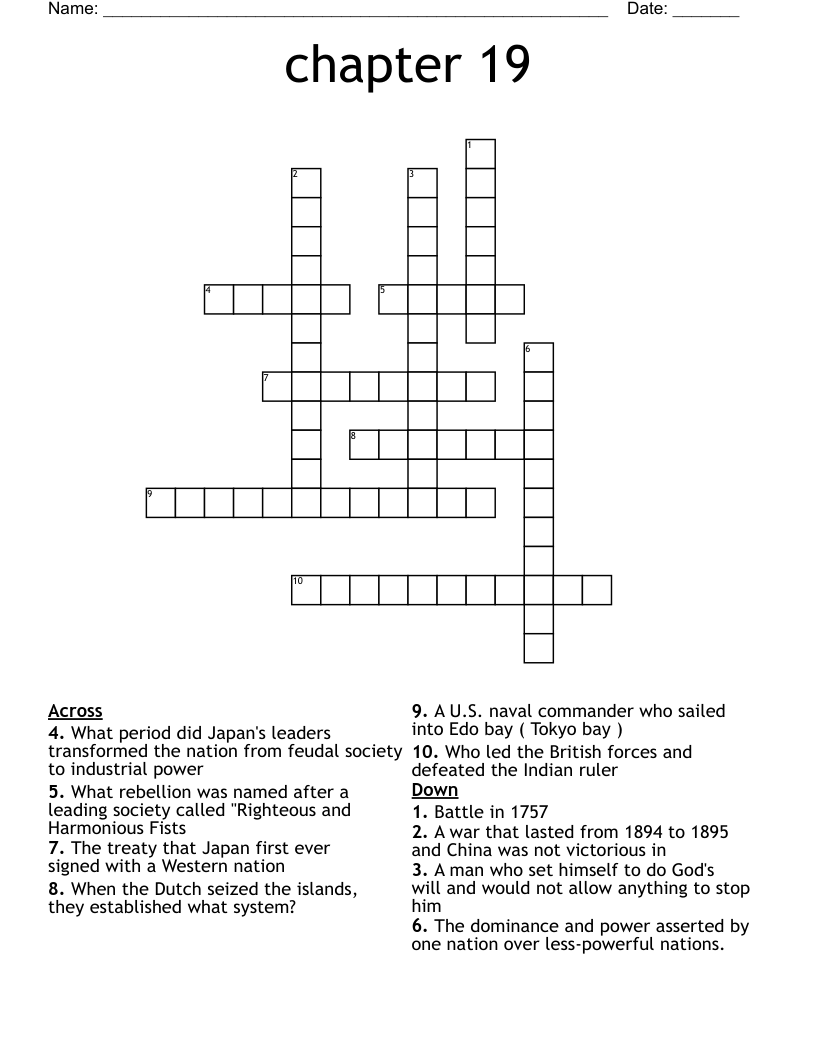 chapter 19 Crossword WordMint