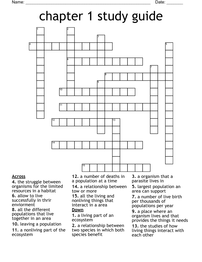 chapter 1 study guide Crossword WordMint
