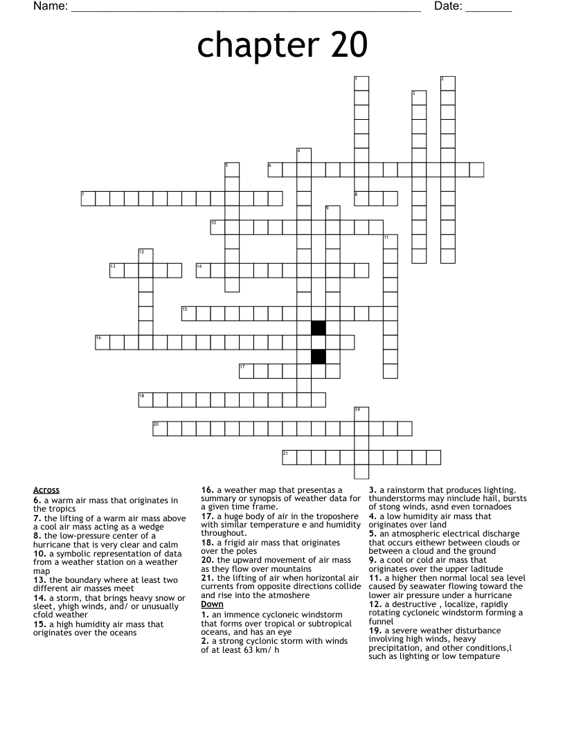 chapter 20 Crossword WordMint
