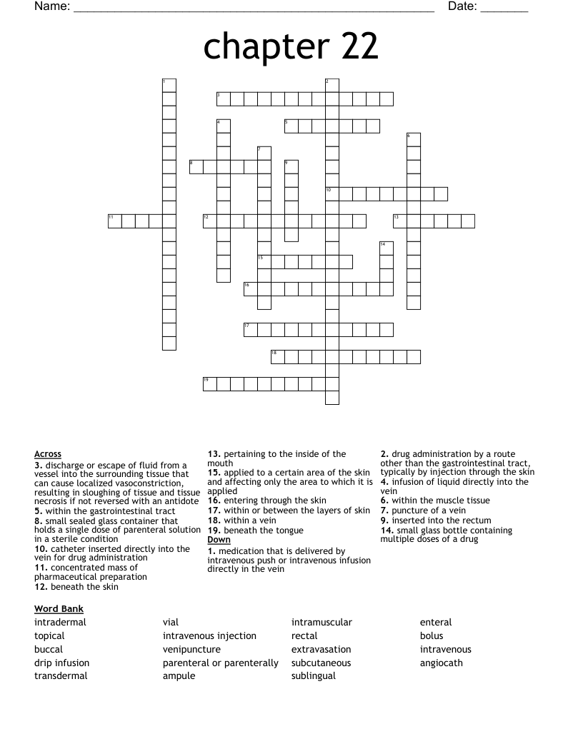 chapter 22 Crossword WordMint