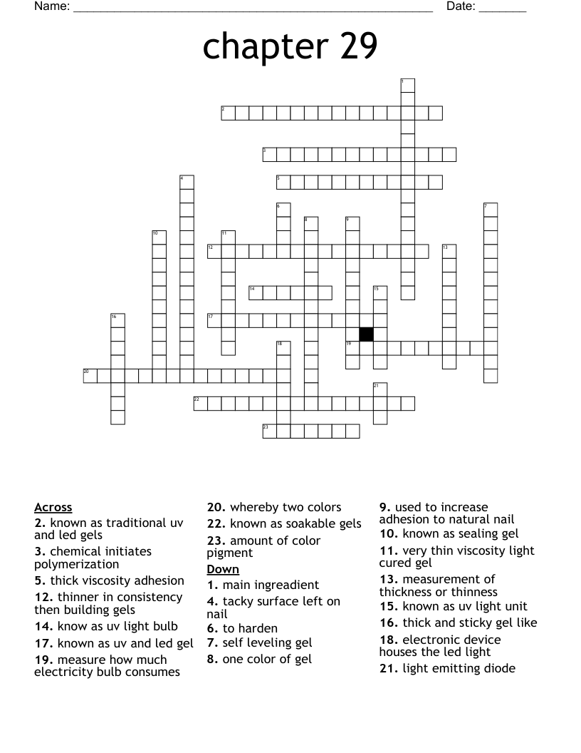 chapter 29 Crossword WordMint