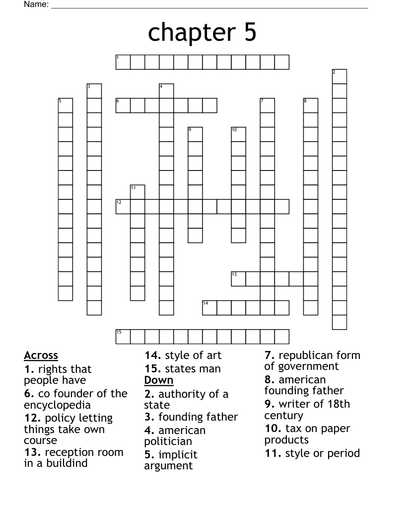 chapter 5 Crossword - WordMint