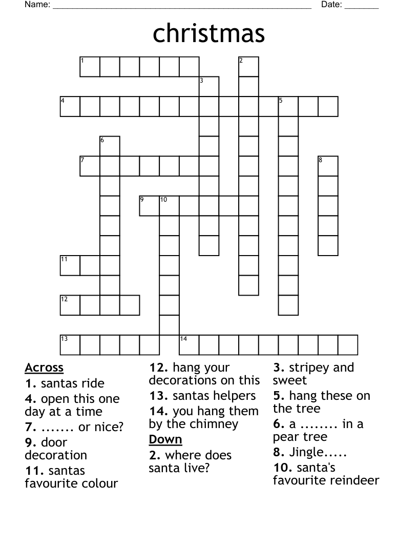 christmas Crossword WordMint