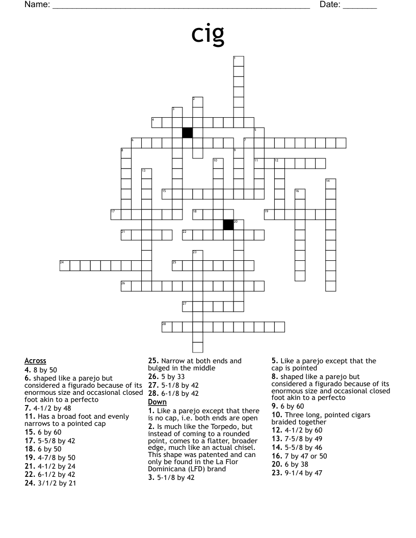 cig Crossword WordMint