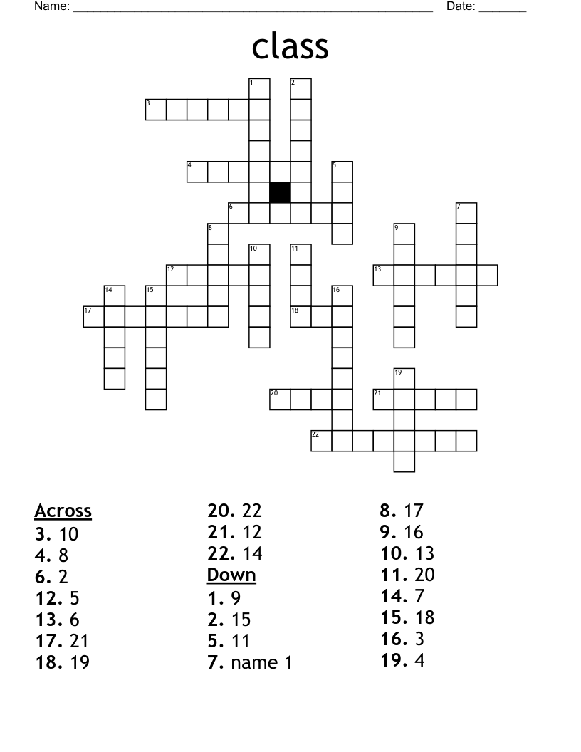 class Crossword WordMint