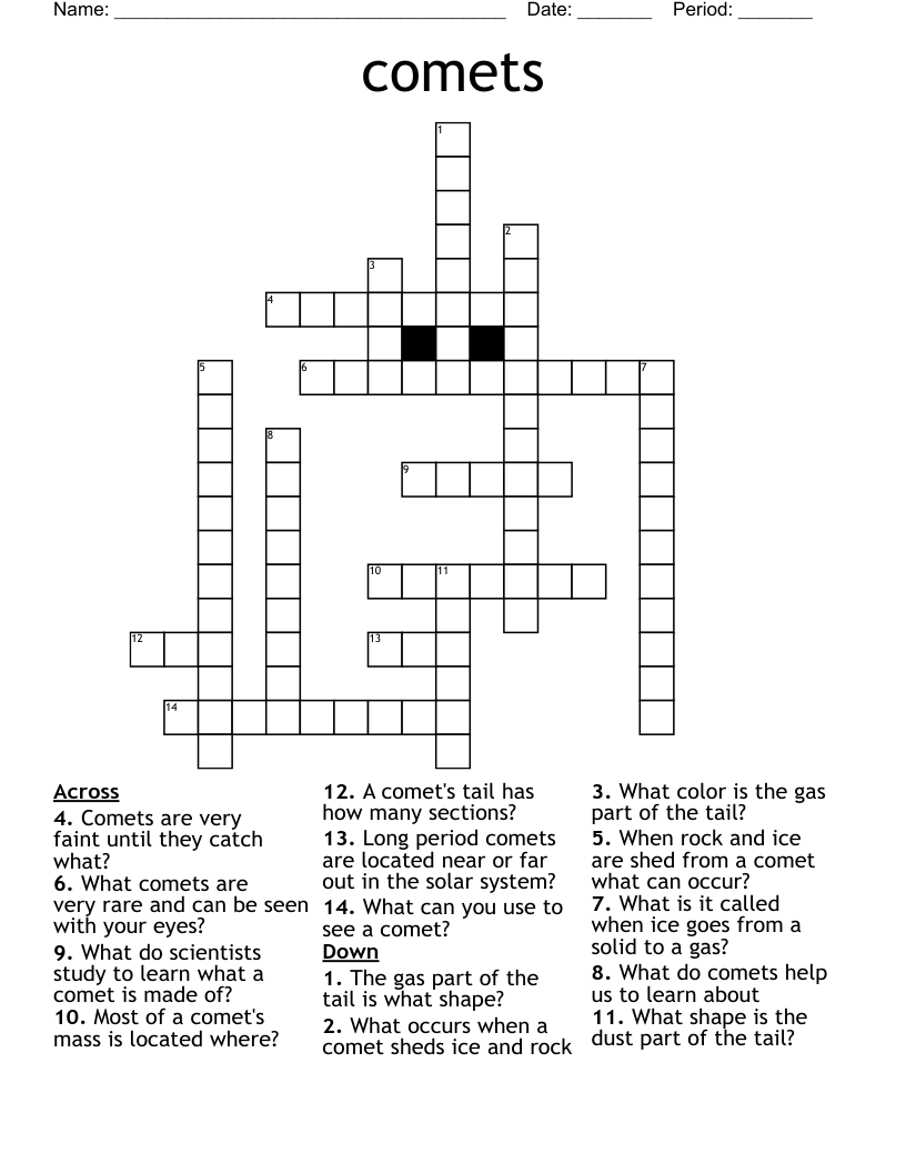 comets Crossword WordMint