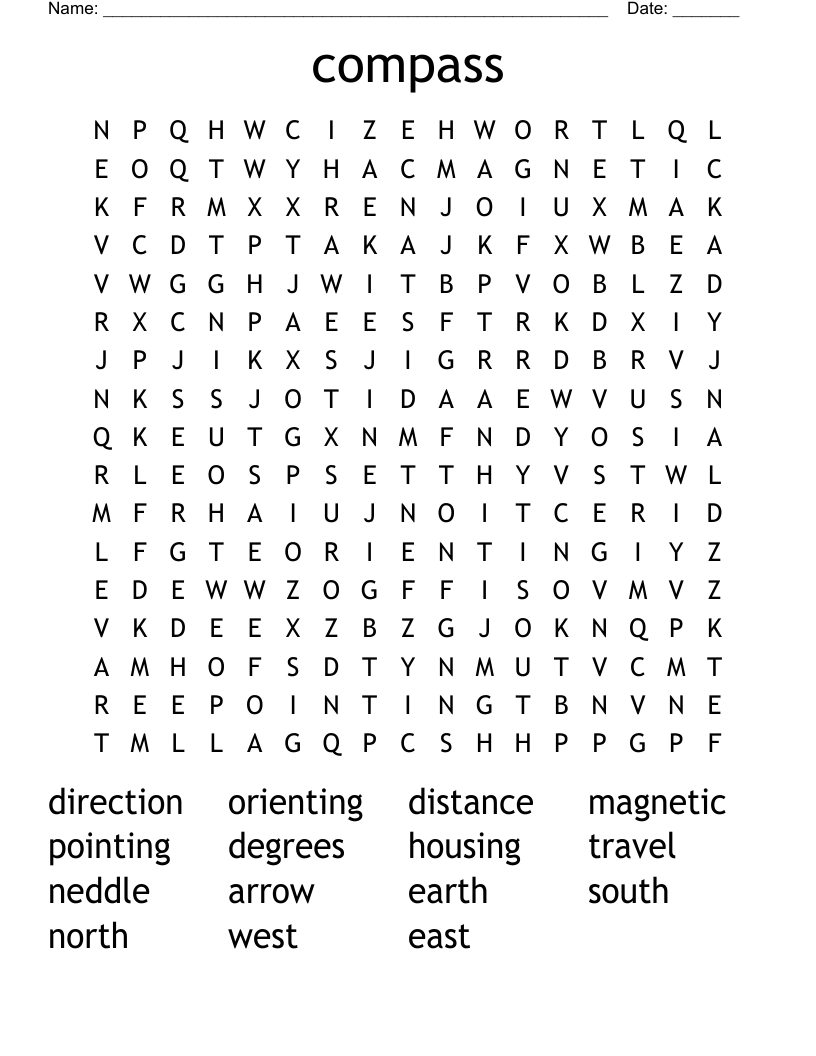 compass Word Search WordMint