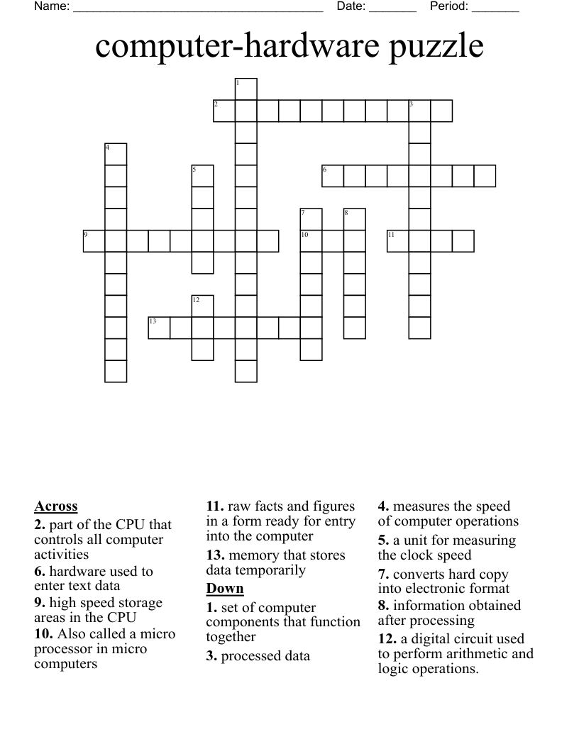computerhardware puzzle Crossword WordMint