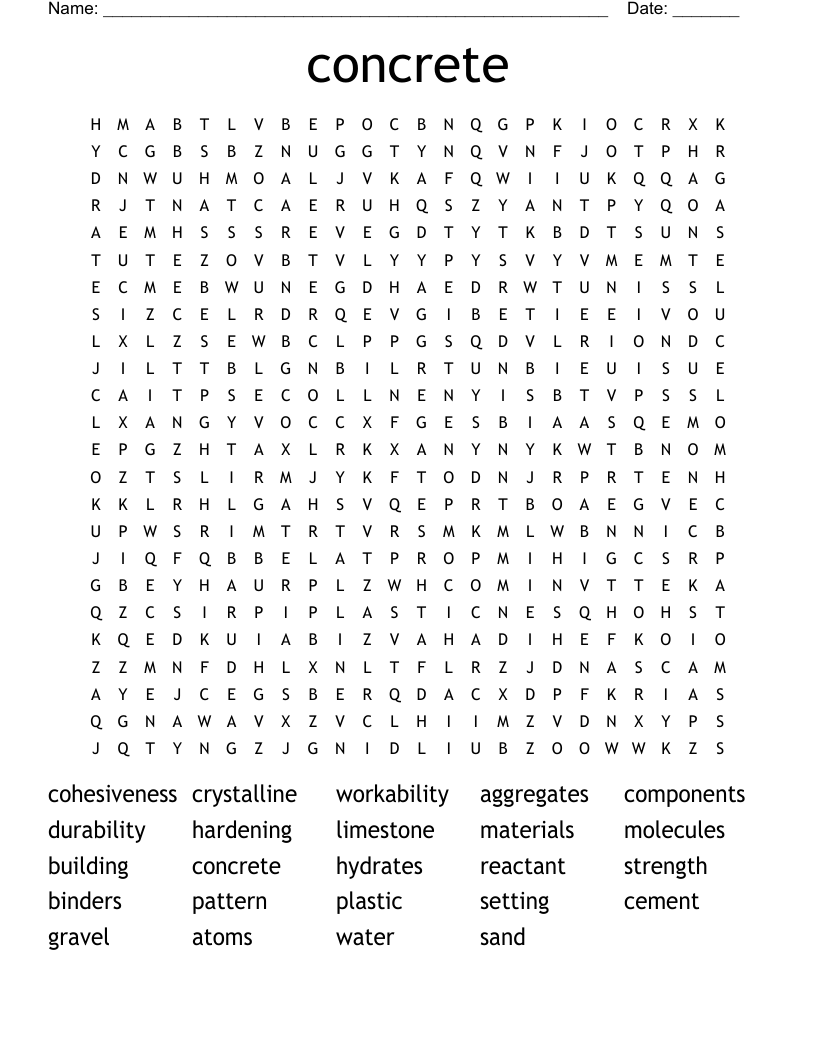 concrete Word Search WordMint