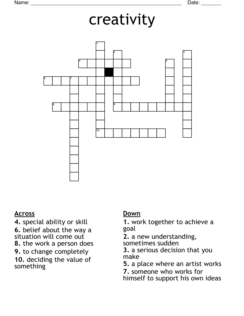 creativity Crossword WordMint
