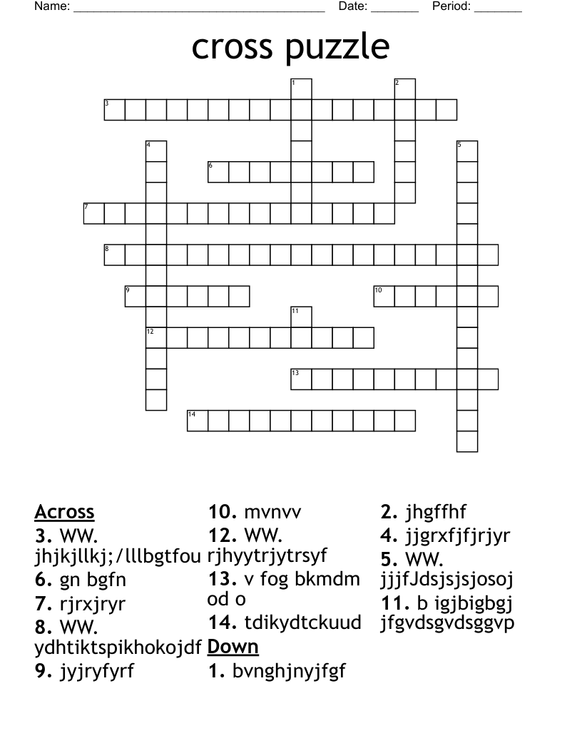 cross puzzle Crossword WordMint