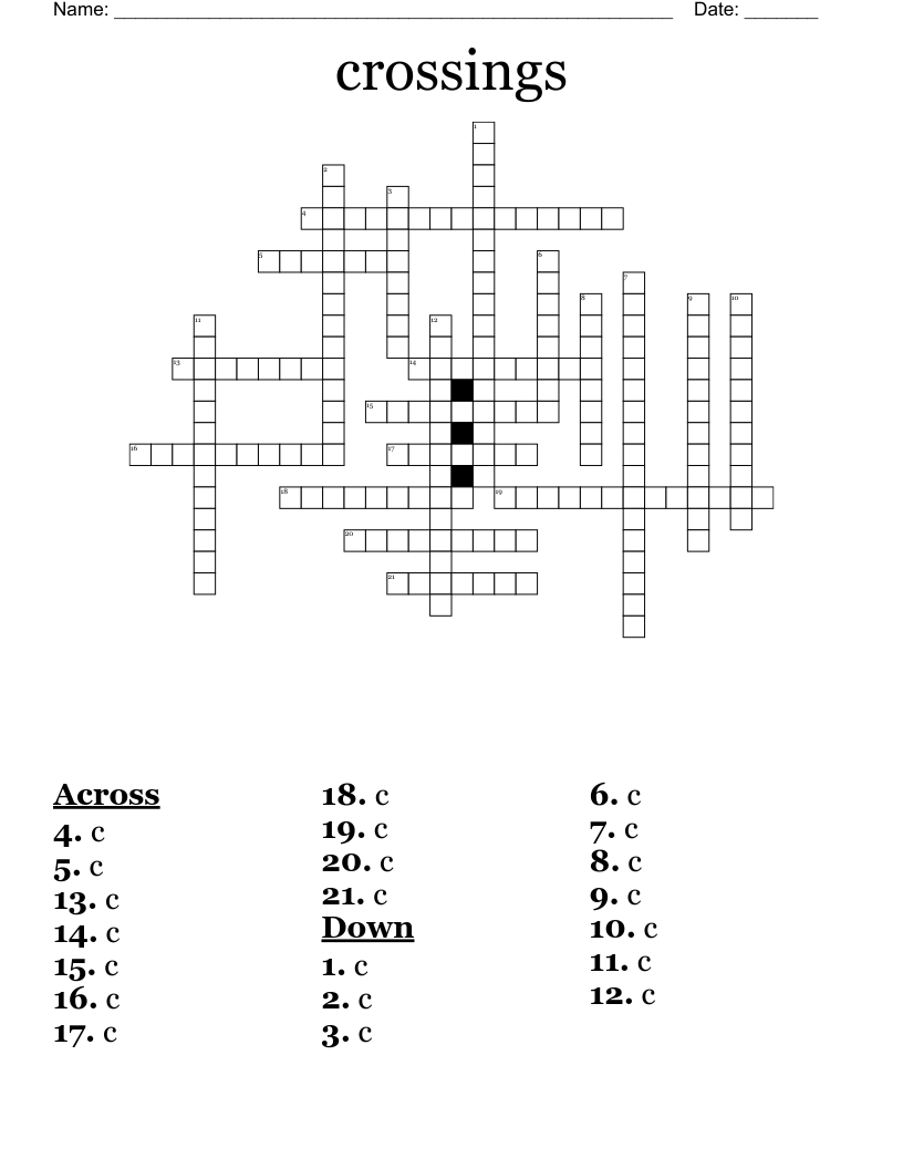 crossings Crossword WordMint