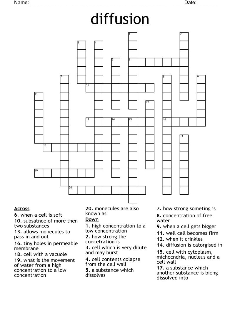 diffusion Crossword WordMint