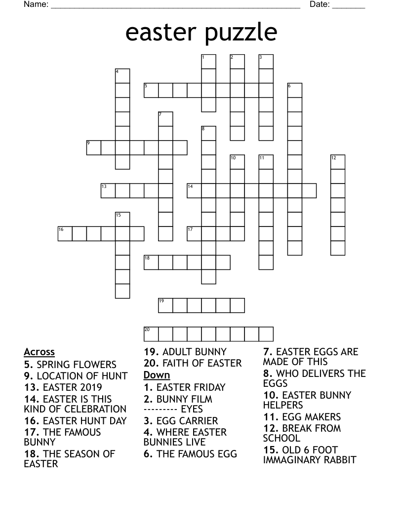 easter puzzle Crossword WordMint