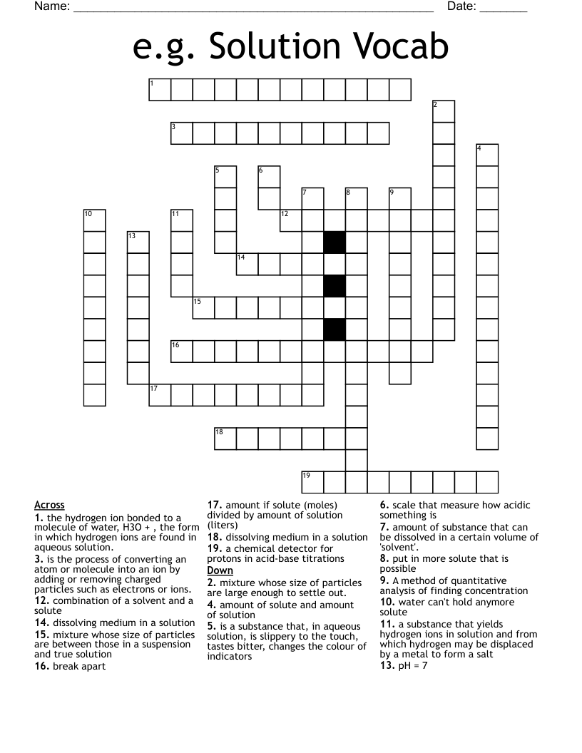 e.g. Solution Vocab Crossword WordMint